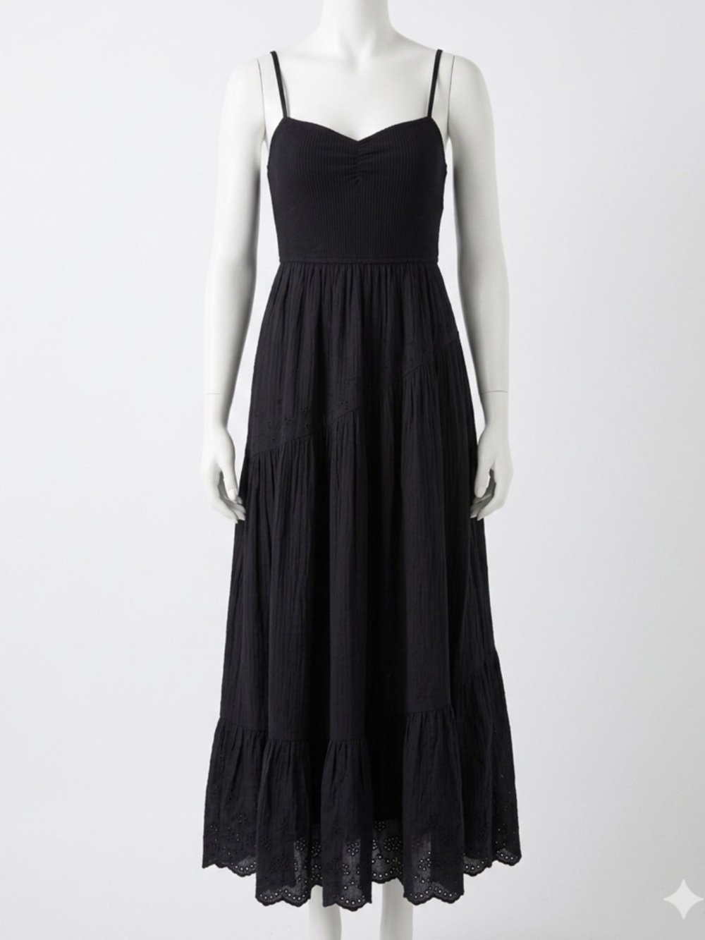 American Eagle Boho Flowy Black Tiered Dress Size Small
